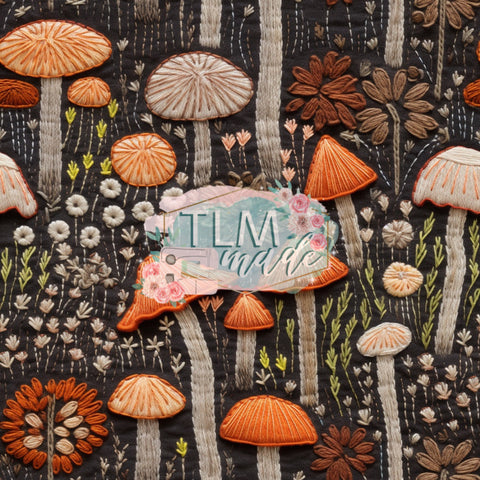 Embroidered mushrooms